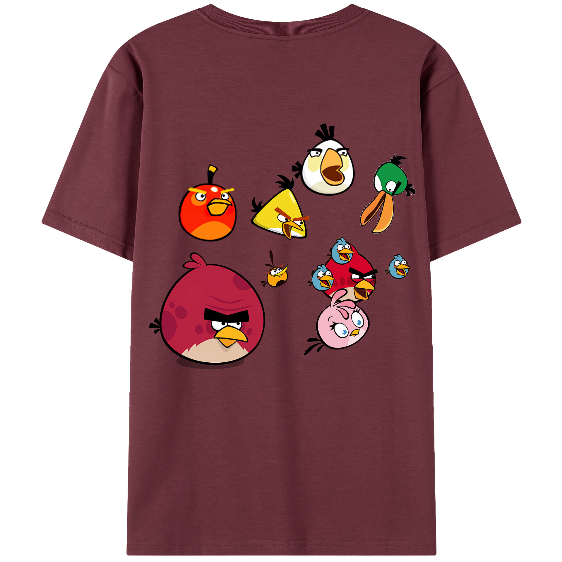 （画像用） Angry Birds アングリーバード 綿100％半袖Tシャツ（背面プリント）